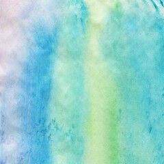 Watercolor rainbow abstract background with flow paint 