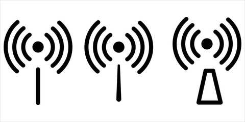 Wireless and wifi icon. Wi-fi signal symbol. Internet Connection. Remote internet access collection - stock vector.