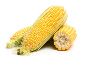 Corn on a white background 