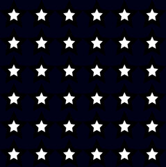 seamless pattern white star isolated on blue background