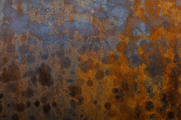 Wet and rusty iron texture. Close-up of old material.