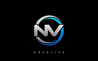 NV Letter Initial Logo Design Template Vector Illustration