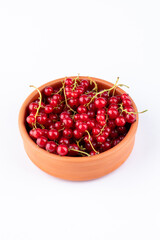 Red currant berries on White Background