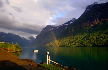 Rainbow over the fjord