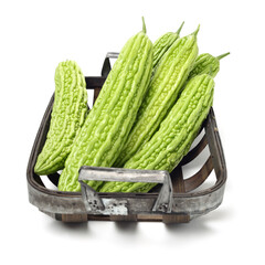 Bitter melon , Bitter gourd on white background