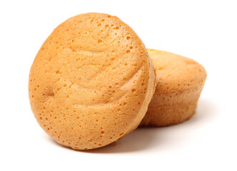 yolk filled pie on white background 