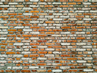 Seamless red brick wall background.Old red brick grunge wall background. 

A deteriorating old brick wall of an 18th century fort.
