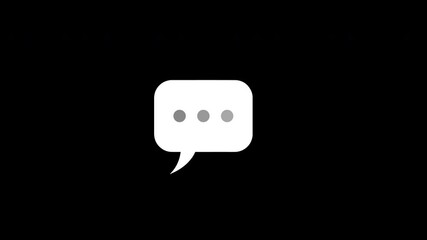 Message bubble animated video. Recieve message waiting. Video with transparent background.