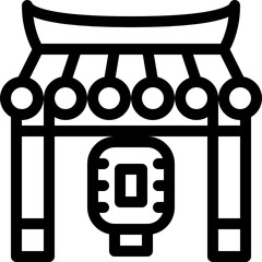 temple gate outline icon