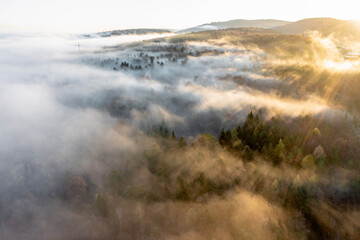 Rendezvous am Schwarzwaldrand - Sonnenstrahlen treffen auf Nebelbänke