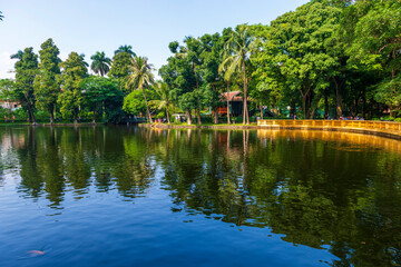 Fototapeta na wymiar Lake at Ho Chi Minh Complex, Hanoi Vietnam