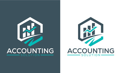 Hand and Data Finance Vector, Fundraising Financial And Accounting Logo Design
