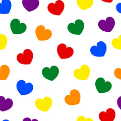 Lgbt multicolored hearts repeating pattern