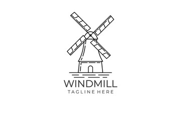 Windmill vector logo design concept