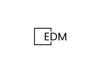 EDM Letter Initial Logo Design Vector Illustration