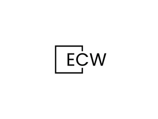 ECW Letter Initial Logo Design Vector Illustration