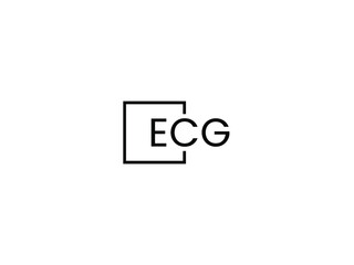 Obraz premium ECG Letter Initial Logo Design Vector Illustration