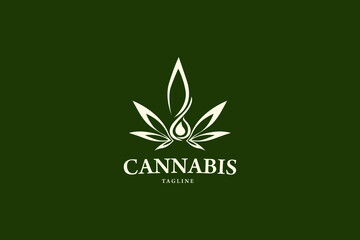 Medical Cannabis oil logo design template vector illustration