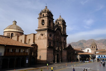 Fototapeta na wymiar Peru Cusco - Iglesia de la Compania de Jesus - Church of the Society of Jesus cityscape
