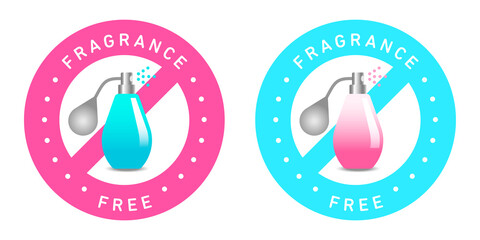 Fragrance free round badge vector design, perfume bottle