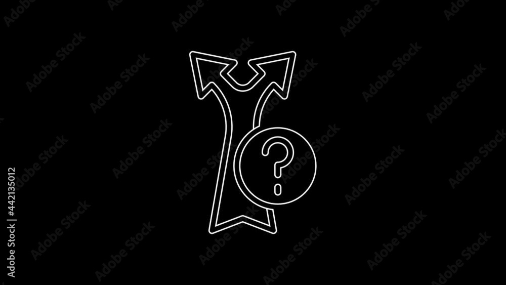 Poster white line arrow icon isolated on black background. direction arrowhead symbol. navigation pointer s