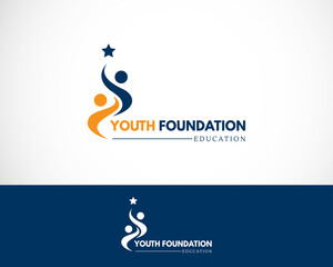 youth foundation logo creative people education logo concept