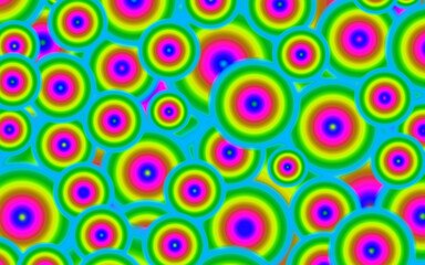 Vibrant Multi-color of Playful Chaotic Circles Pattern for Abstract Background	