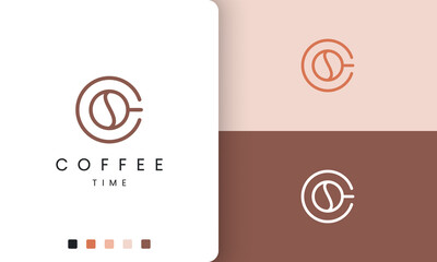 coffee mug logo in modern and simple shape