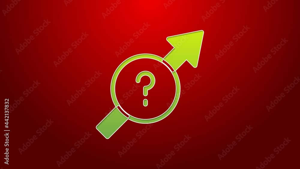 Poster green line arrow icon isolated on red background. direction arrowhead symbol. navigation pointer sig