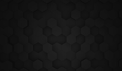 3d hexagon abstract background. Technological concept. beautiful texture dark background illustration
