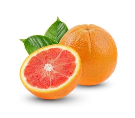 Orange fruits on white background
