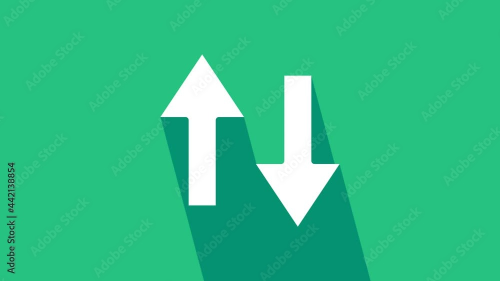 Aufkleber white arrow icon isolated on green background. direction arrowhead symbol. navigation pointer sign. 