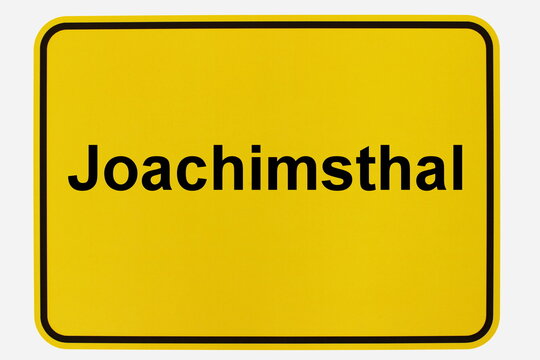 Illustration eines Stadteingangsschildes der Stadt Joachimsthal