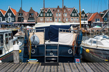 houses and boats in Volendam