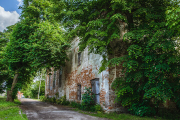 Naklejka premium Olesko, Ukraine - June, 2021: Olesko Synagogue Ruins 