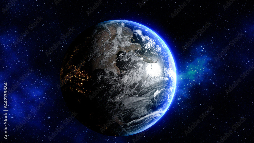 Canvas Prints 3d render. planet earth in the space - elements of this image furnished by nasa