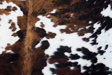 the texture of white and brown cowhide  - obrazy, fototapety, plakaty