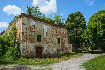 Fototapeta na wymiar Olesko, Ukraine - June, 2021: Olesko Synagogue Ruins 