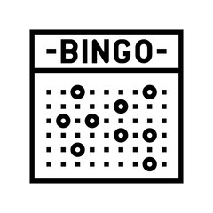 bingo game line icon vector. bingo game sign. isolated contour symbol black illustration