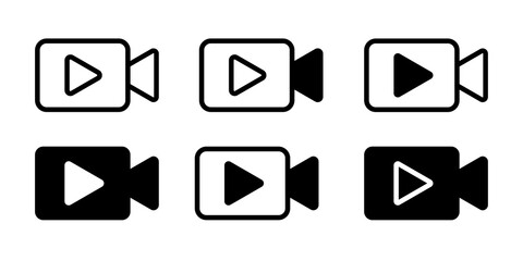 Video Camera symbol icon. Movie or Cinema sign. Multimedia symbol. Streaming icon.
