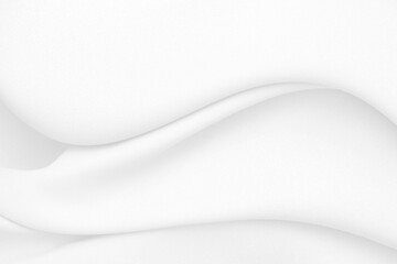 Beautiful white fabric waves, soft focus, used for backgrounds. White cloth background