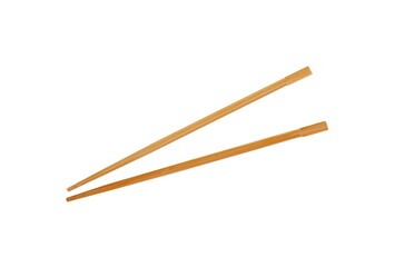 Chopsticks isolated on white background. Wooden Chopsticks isolated. Sticks for sushi on white background , top view.