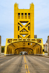 Tower Bridge road into downtown Sacramento © PhotoFires