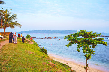 The walk along the coast in Galle, Sri Lanka