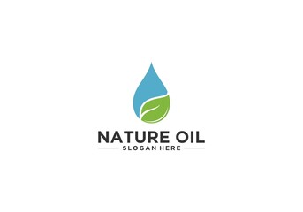 nature oil logo template in white background
