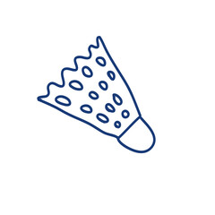 Cartoon White Shuttlecock Volant for Badminton blue line.