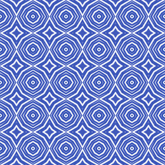 Fototapeta premium Arabesque hand drawn pattern. Indigo symmetrical