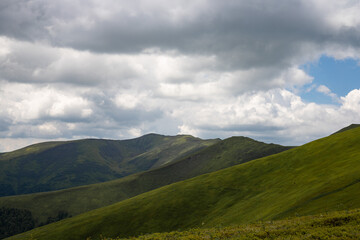 landscape with mountains and clouds