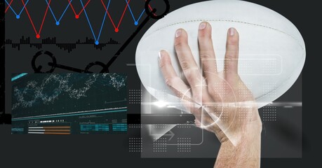 Composition of data processing over american football ball