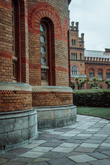 two columns a against the background of the university